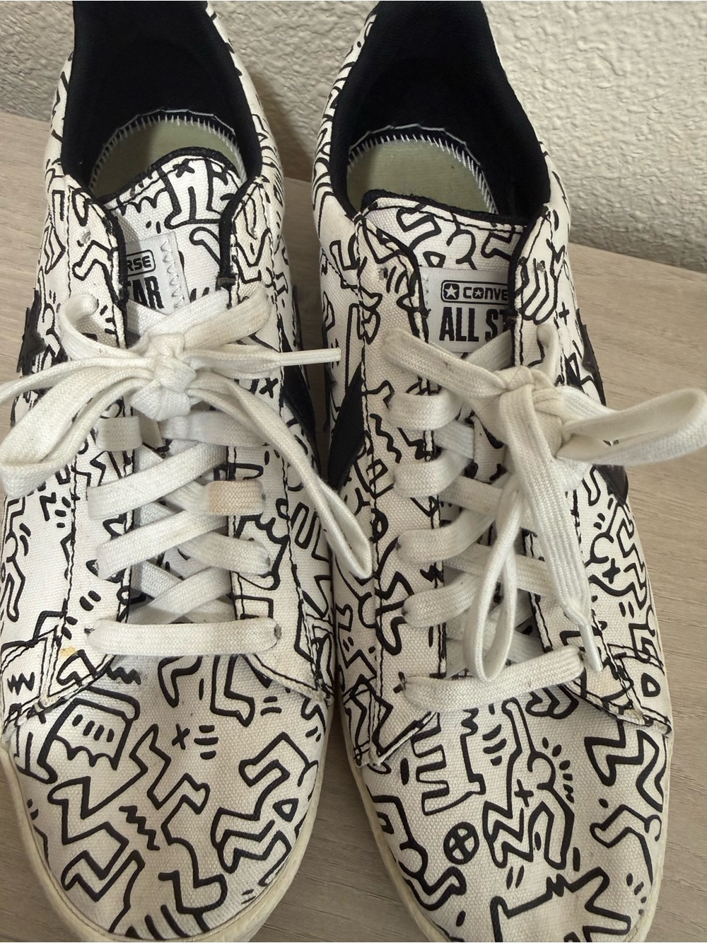 Converse Kids White & Black Graphic Canvas Sneakers
